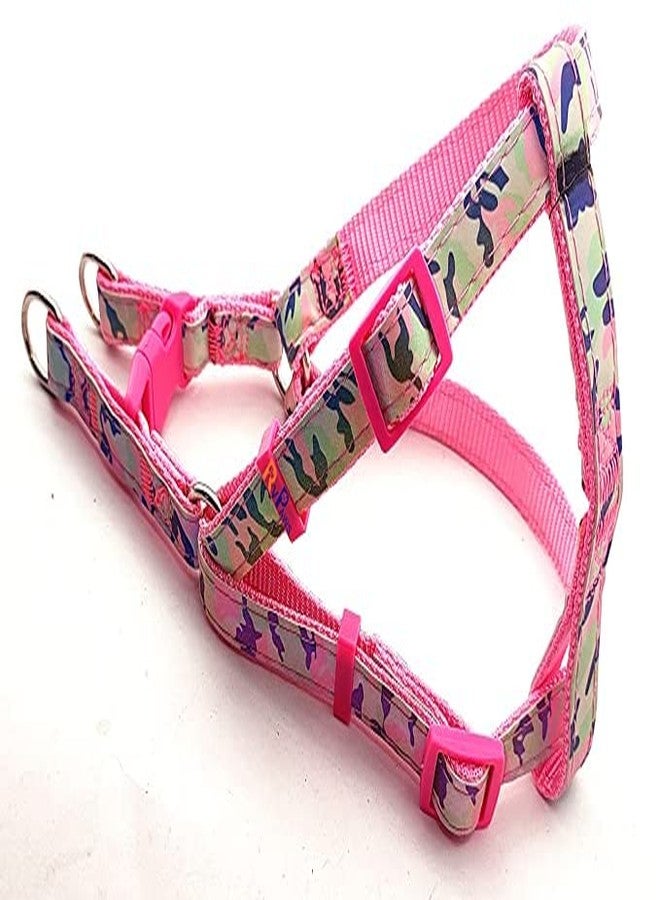 Pups&Pets Soft Adjustable Army Printed Nylon Padded Vest Harness and Long Handle Leash Ideal for Outdoor Walking/Training Small Dogs and Puppies (Pink) - Image 4